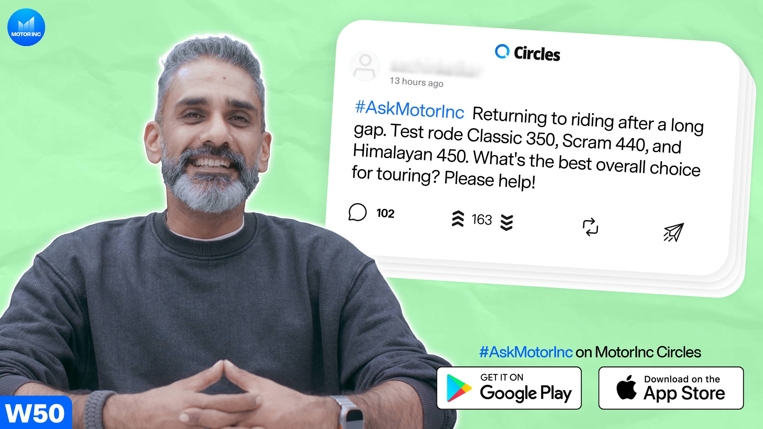 Best Royal Enfield for returning riders & more | #AskMotorInc W50